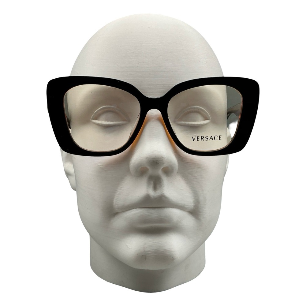 Versace VE3379 C2 Black Amber Cat Eye Eyeglasses 53-19-140 Italy